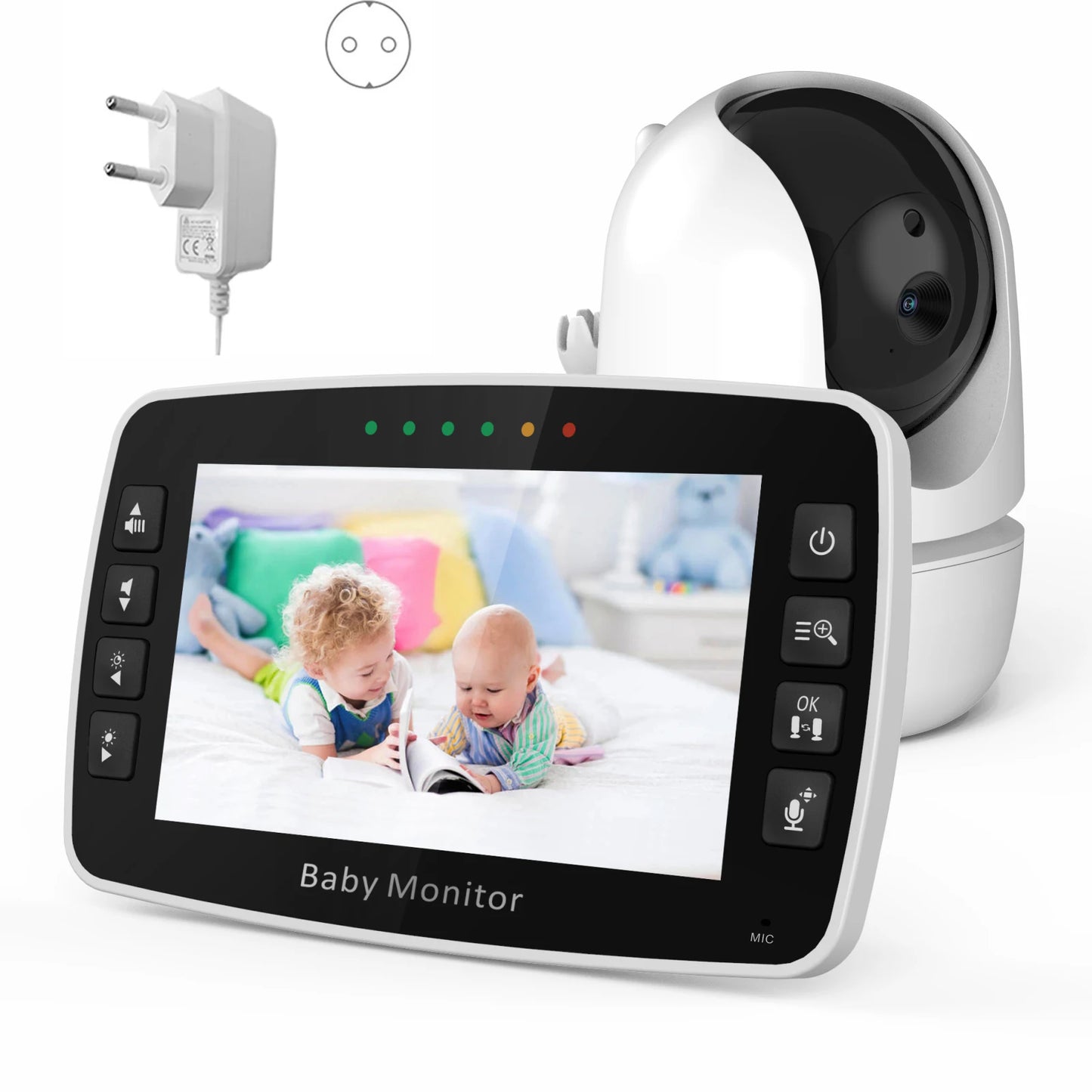 Wireless Baby Monitor with IPS Screen PTZ Camera and Temperature Display