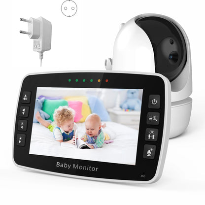 Wireless Baby Monitor with IPS Screen PTZ Camera and Temperature Display