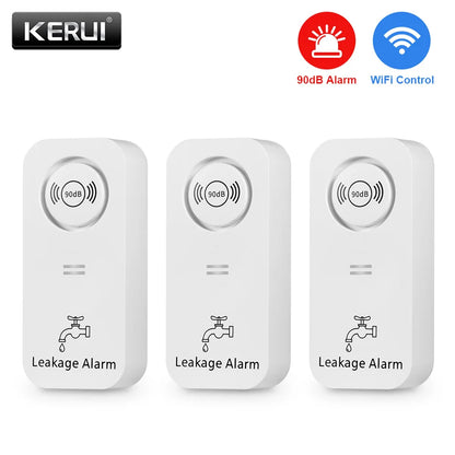 KERUI Tuya Smart Wireless Water Sensor Alarm 90db Water Leakage Detector Leak Alert Monitoring Leak and Drip Alarm For House - Home Smart Direct
