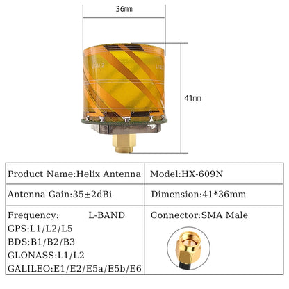 Embedded Helix GNSS Antenna for UAV Flight Control
