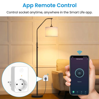 Smart WiFi Plug Outlet with Energy Monitoring