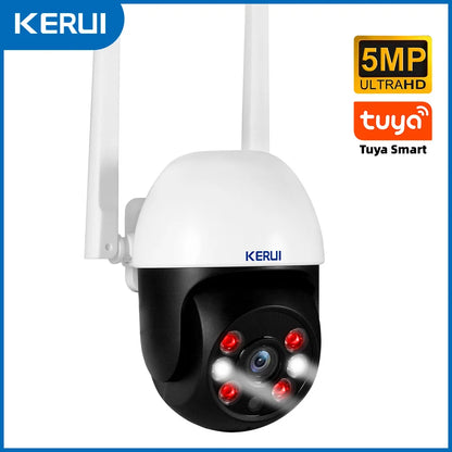 KERUI 5MP 8MP 4K PTZ WiFi IP Wireless Camera Tuya Smart Outdoor Home Security Dual Lens 10MP 5K Camera CCTV Video Surveillance - Home Smart Direct