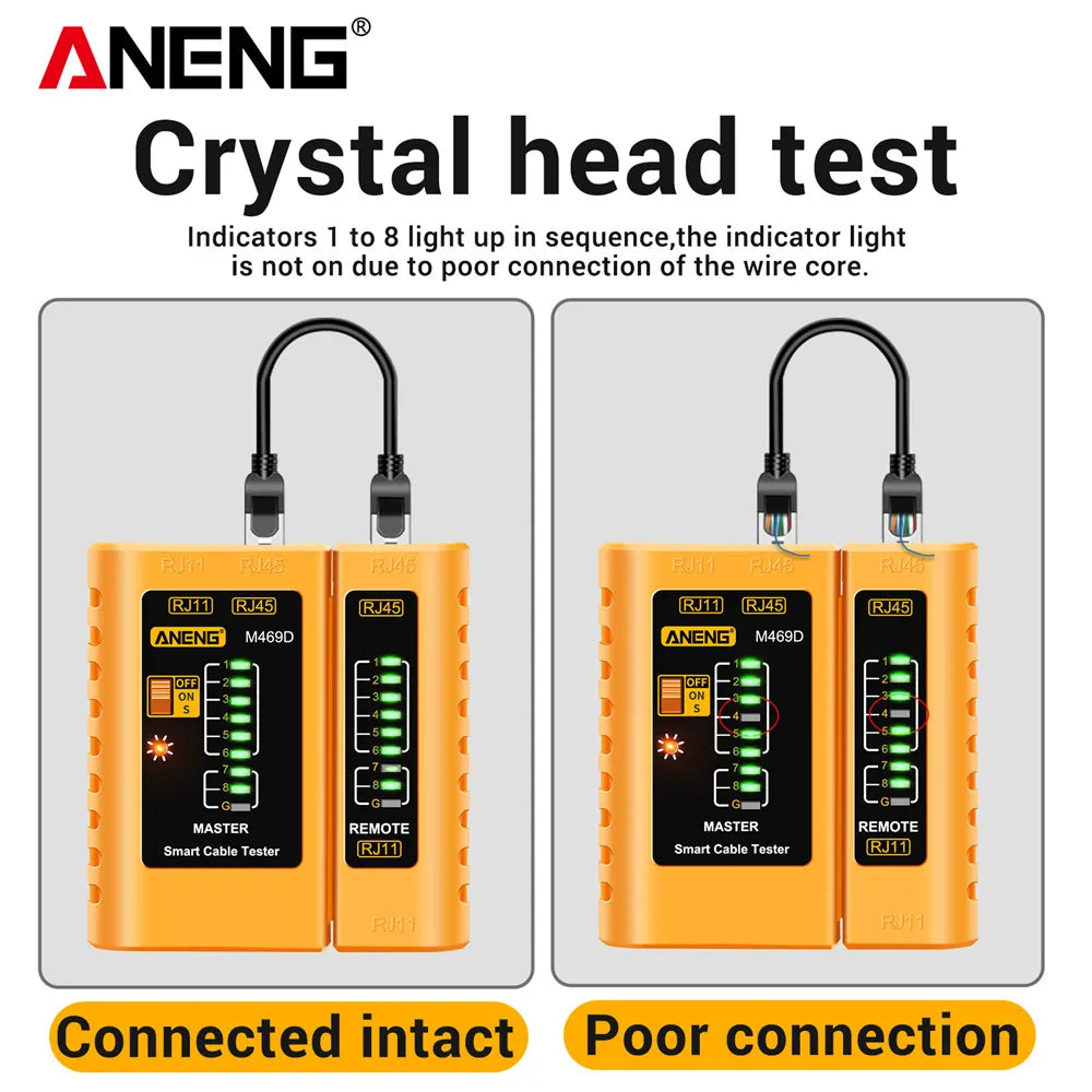 Professional LAN Cable Tester RJ45 RJ11 RJ12 CAT5 UTP Networking Tool