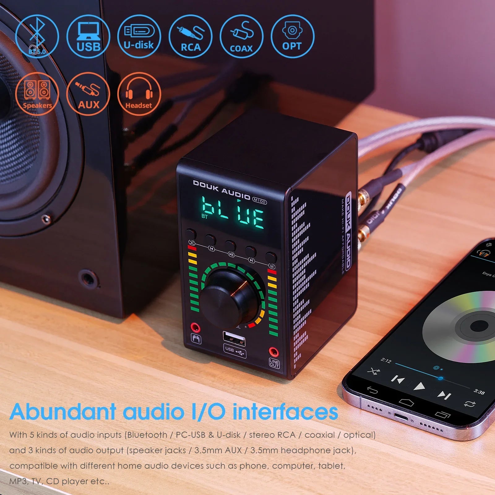 Douk Audio Digital Amplifier with Bluetooth and USB Player - Home Smart Direct