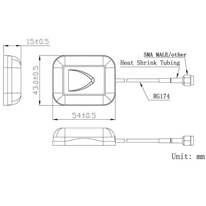 low profile gps antenna for car SMA male external GNSS antennas