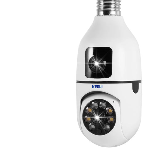 KERUI 5G WiFi IP Camera 6MP Dual Lens E27 Bulb Camera with Auto Tracking Full Color Night Vision Surveillance Camera for Home - Home Smart Direct