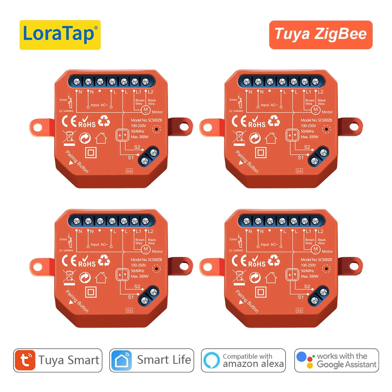 LoraTap ZigBee Shutter Switch Module For Electric Motorized Curtain Blind Tuya Smart Life Roller Alexa Google Home ZigBee2MQTT - Home Smart Direct