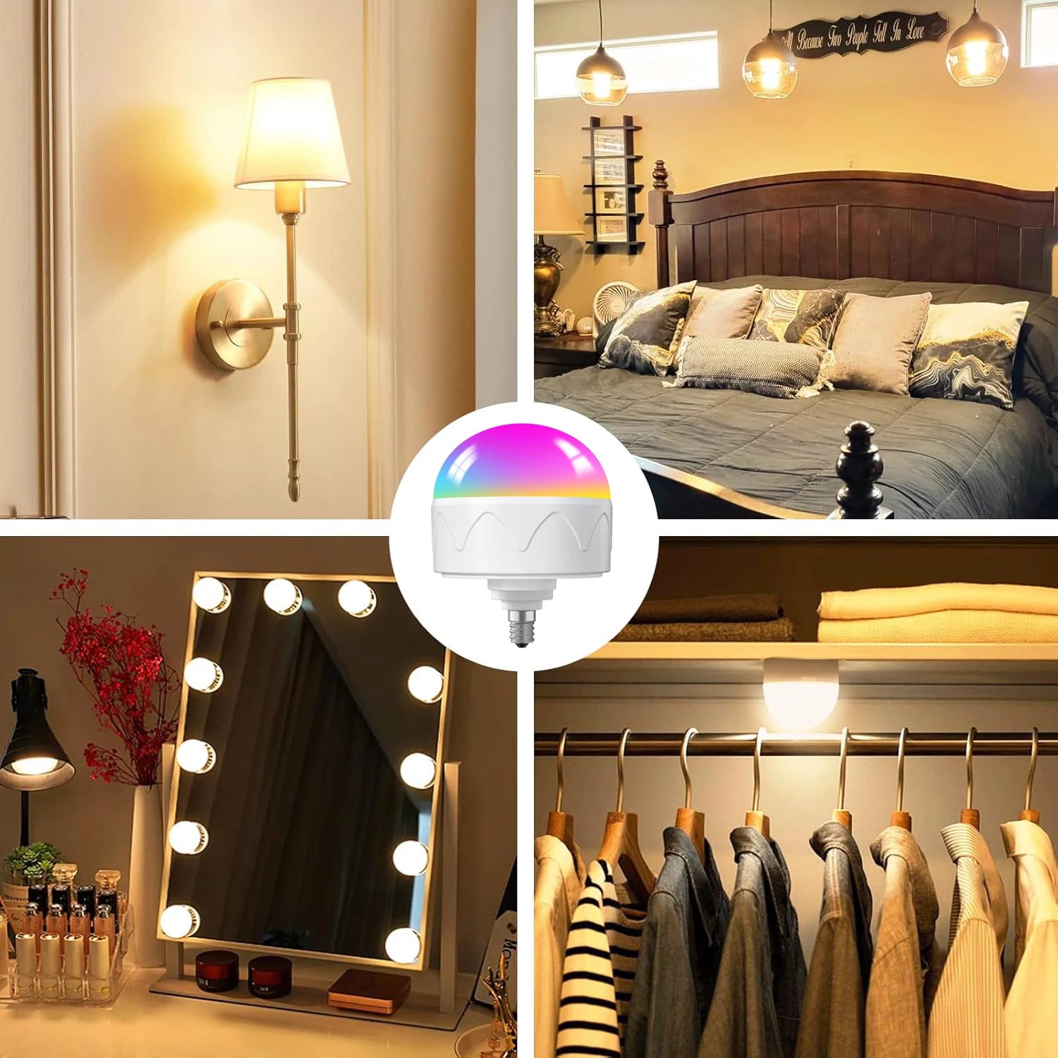 Rechargeable Light Bulb with Remote Detachable and Color Options - Home Smart Direct