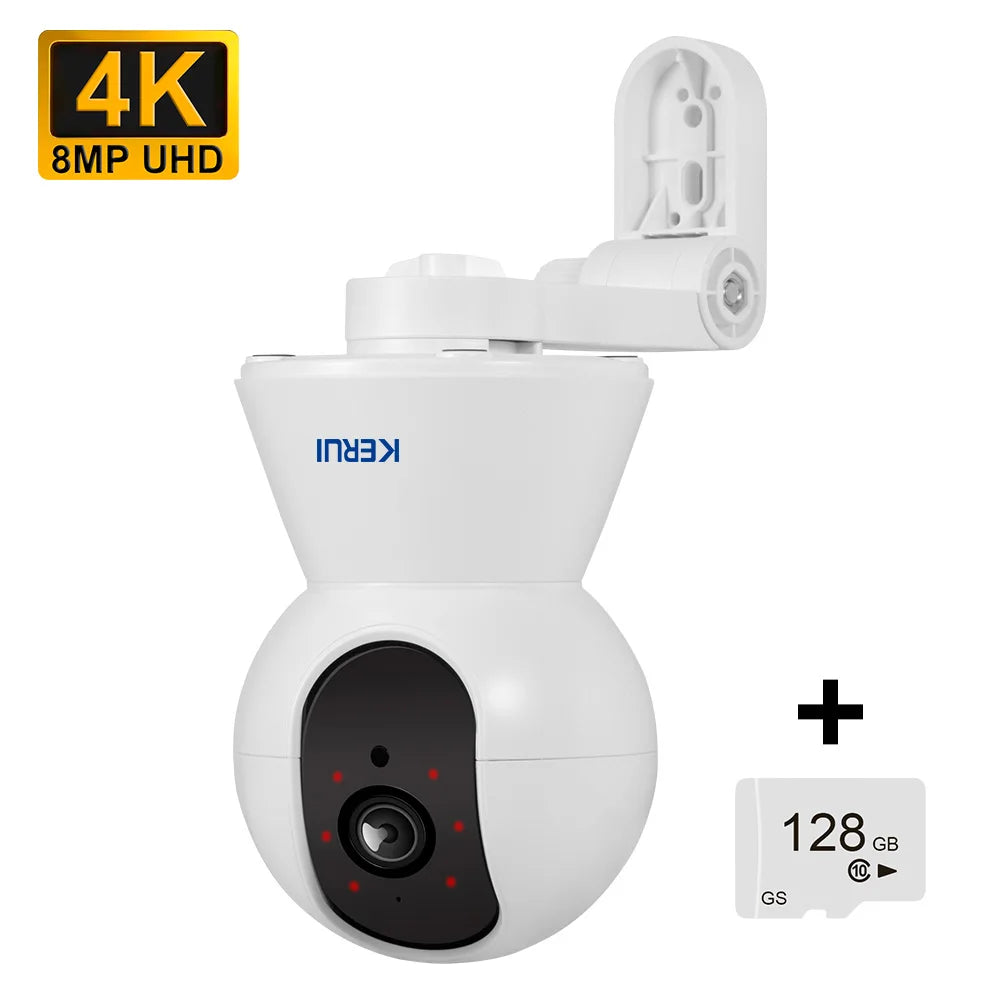 KERUI Indoor 4K HD Tuya Smart WiFi IP Camera Wireless 5MP 8MP Home Security CCTV Surveillance Camera with Side-mounted Brackets - Home Smart Direct