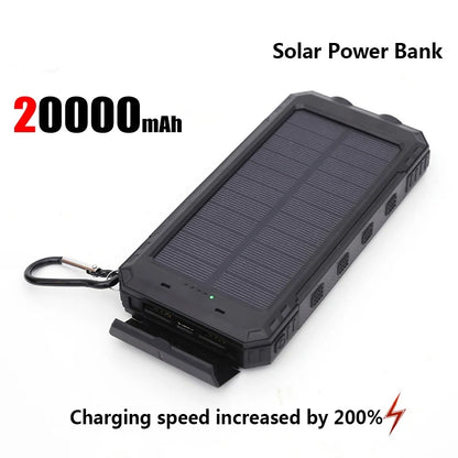 Solar Power Bank Portable Charger with Light for Outdoor Use