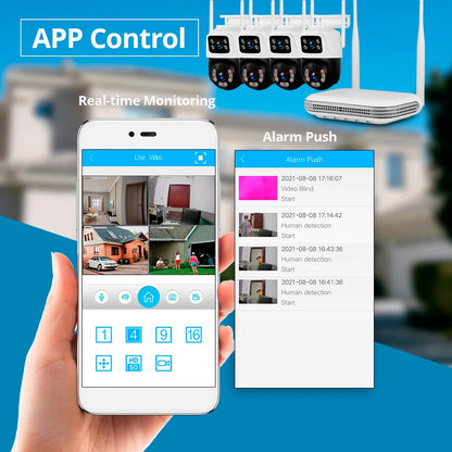 KERUI Waterproof 6MP HD Wireless Dual Lens PTZ WIFI IP Home Security Surveillance Camera System 8CH NVR Video H.265 CCTV Kit - Home Smart Direct