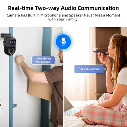 KERUI 6MP POE Surveillance System Dual Lens PTZ POE Security Camera System 16CH NVR Video Surveillance Kit XMEYE Two Way Audio - Home Smart Direct