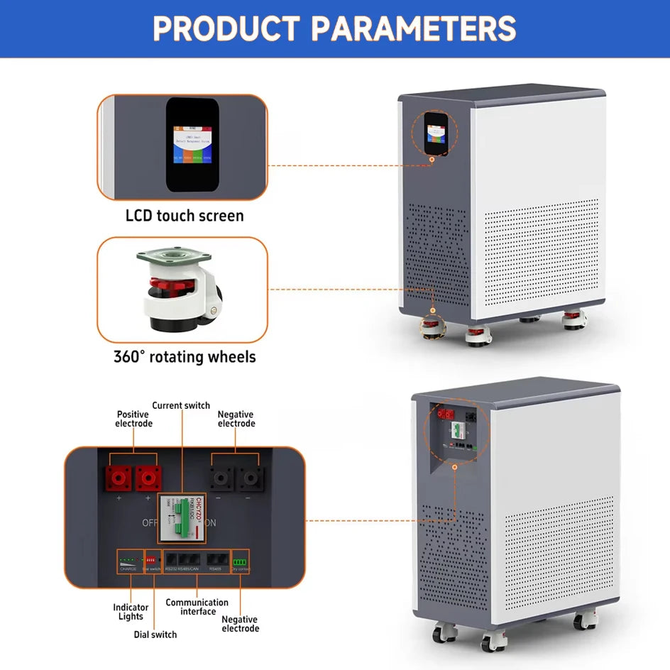 Large Capacity LiFePO4 Solar Storage Battery with Smart BMS