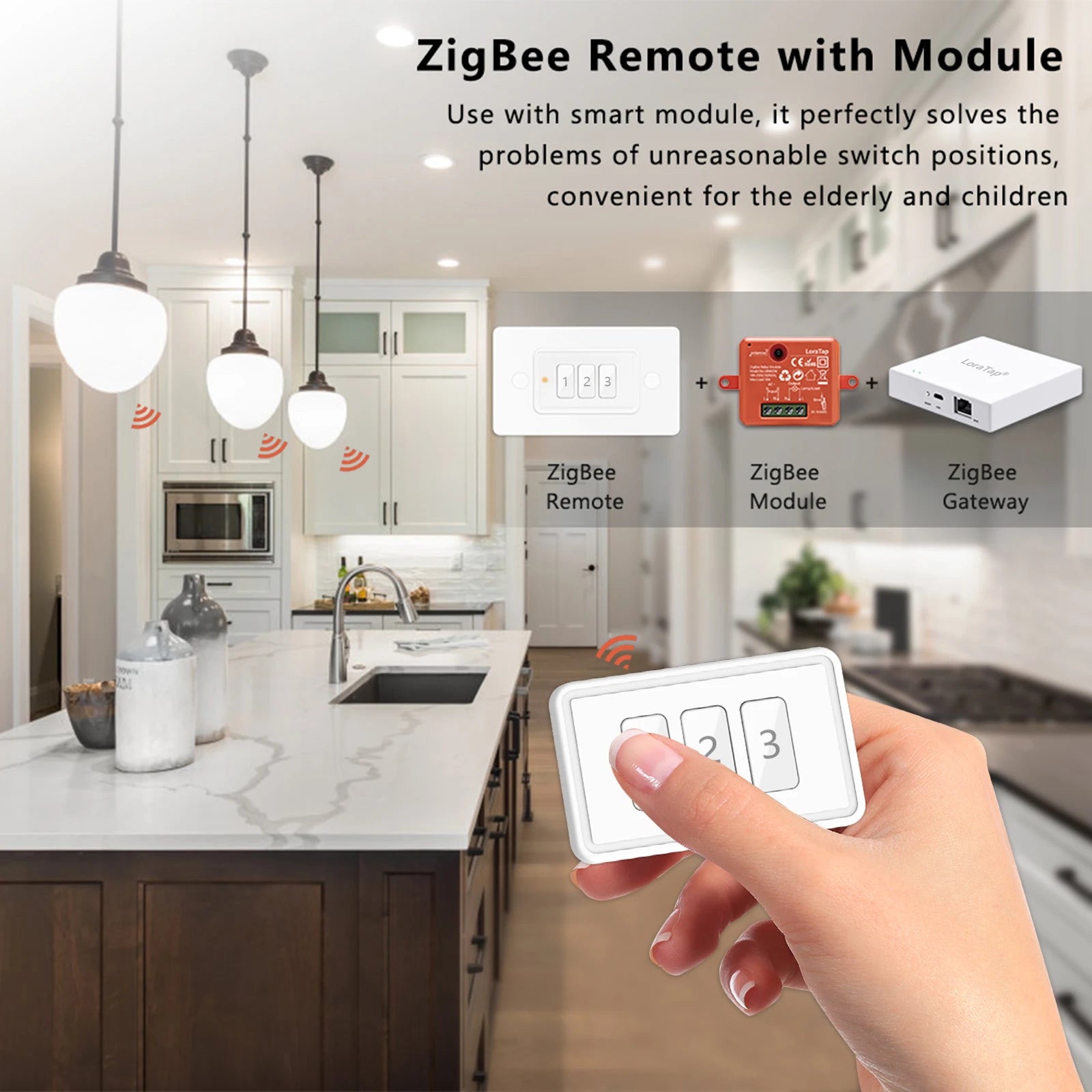 LoraTap ZigBee US Scene Switch Works with Tuya/Smart Life Alexa/Google Home Wireless Remote for Smart Home Automation - Home Smart Direct