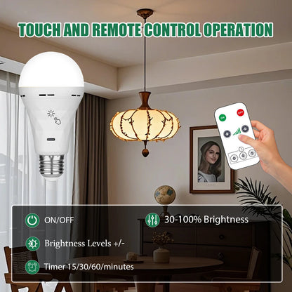 Smart USB Rechargeable LED Bulb with Touch Control and Timer - Home Smart Direct