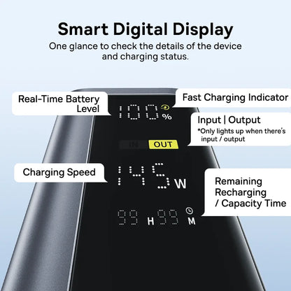 Dual Port Power Bank Fast Charging with Digital Display