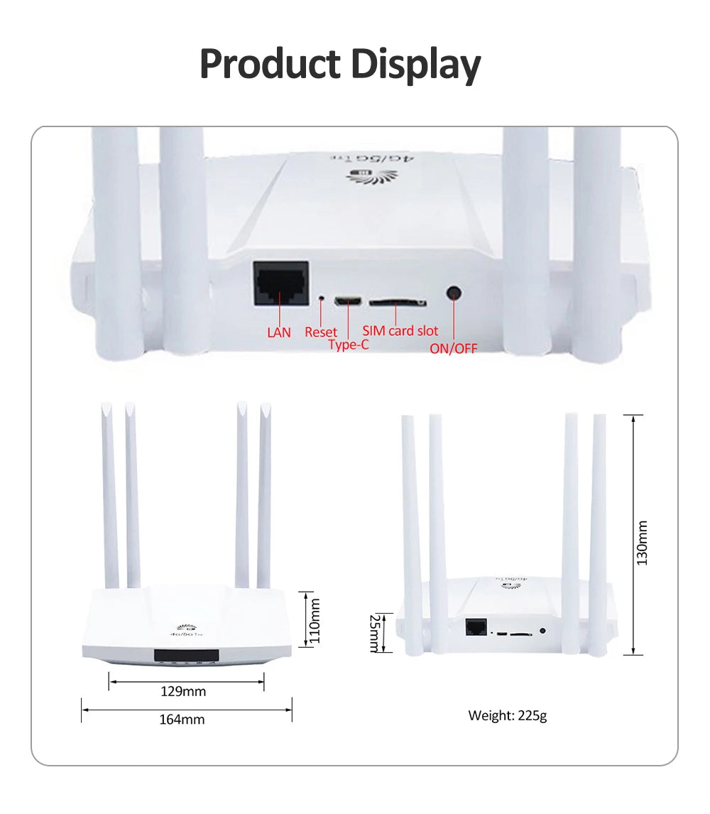 Battery Powered WiFi6 4G SIM Router 3000mAh Portable Wireless Travel Router
