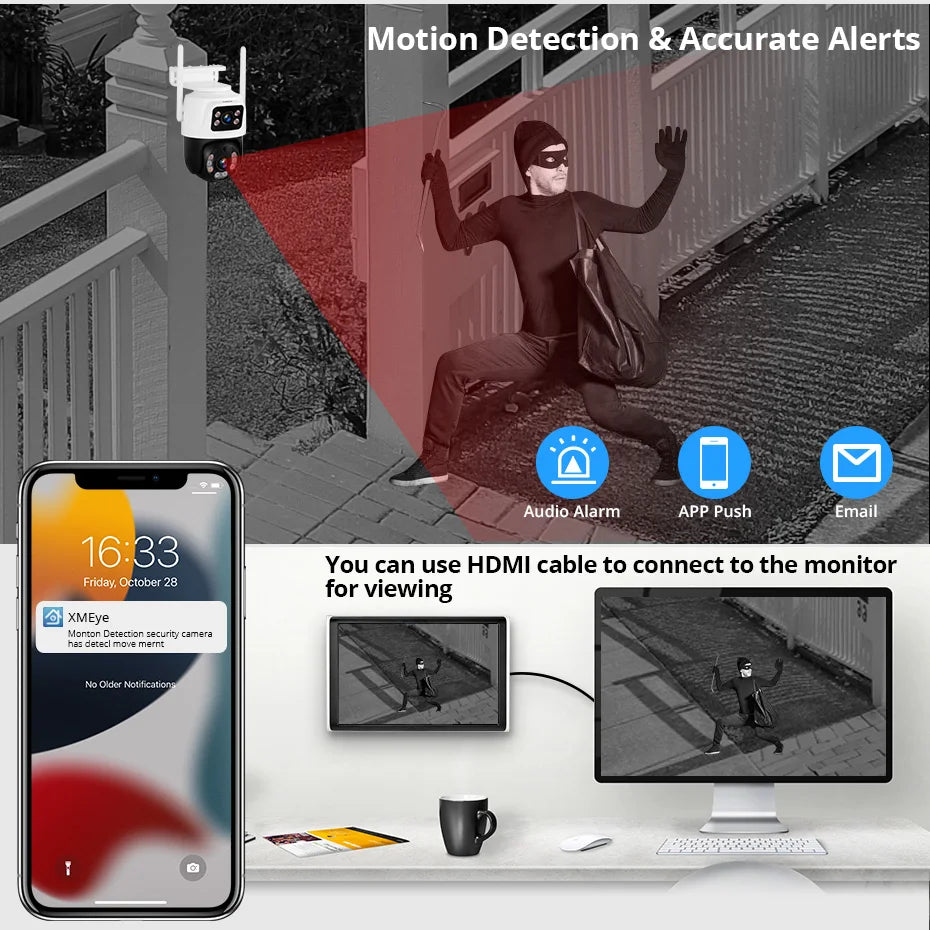 KERUI 8CH Wireless 10.1inch LCD Monitor NVR Kit 6MP WIFI IP Dual Lens Home Security Camera System Surveillance Video Recorder - Home Smart Direct