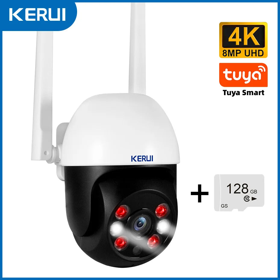 KERUI 5MP 8MP 4K PTZ WiFi IP Wireless Camera Tuya Smart Outdoor Home Security Dual Lens 10MP 5K Camera CCTV Video Surveillance - Home Smart Direct