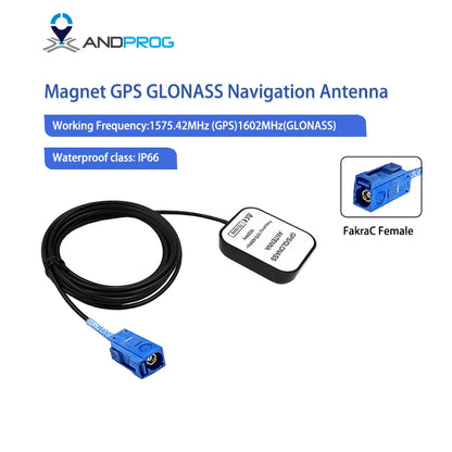 Magnetic Active GPS GLONASS Antenna with SMA or Fakra Connector