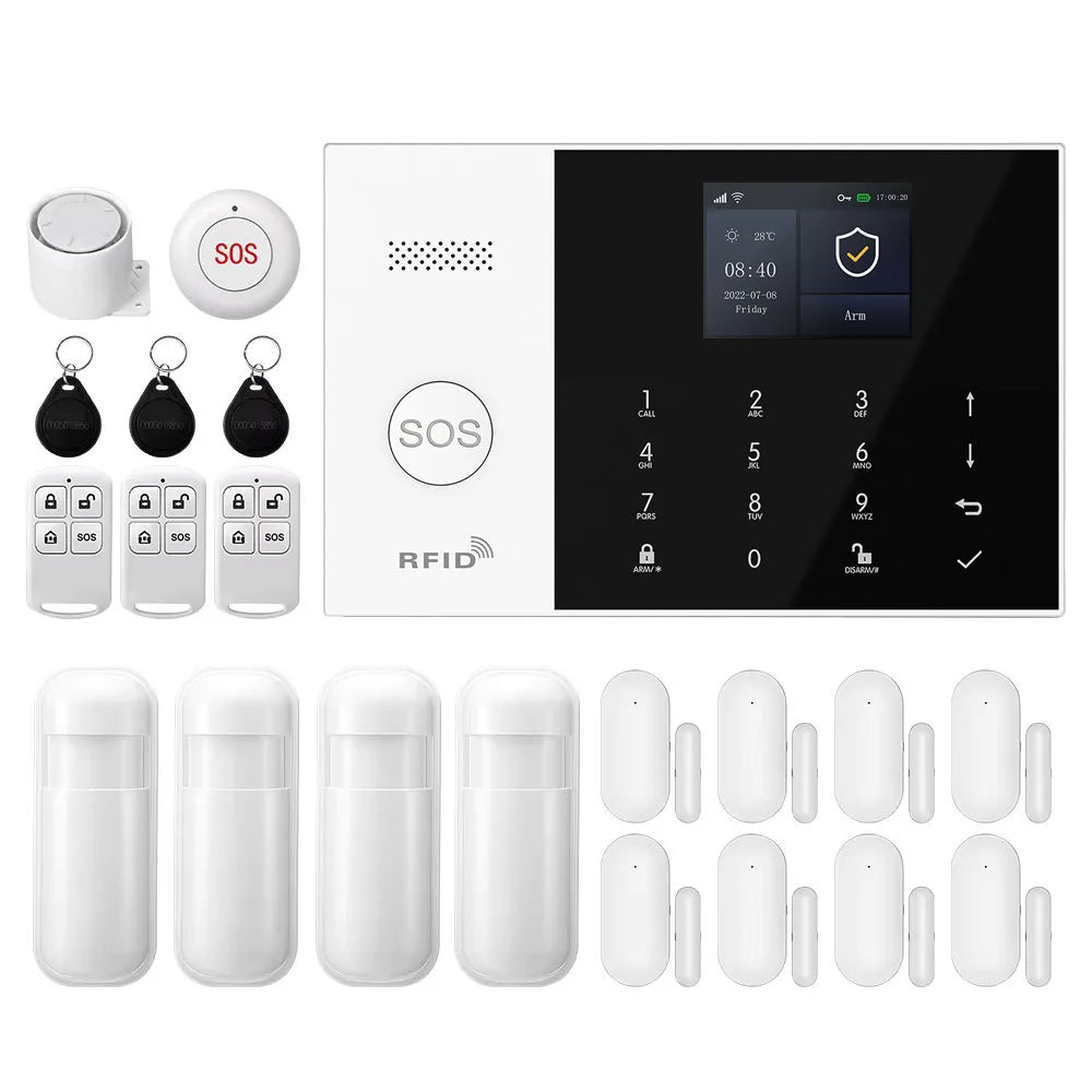 PGST 4G WiFi Smart Life Alarm Security System Kit Set Tuya Alexa Home Automation Alarm Security Protection Door Motion Detector - Home Smart Direct