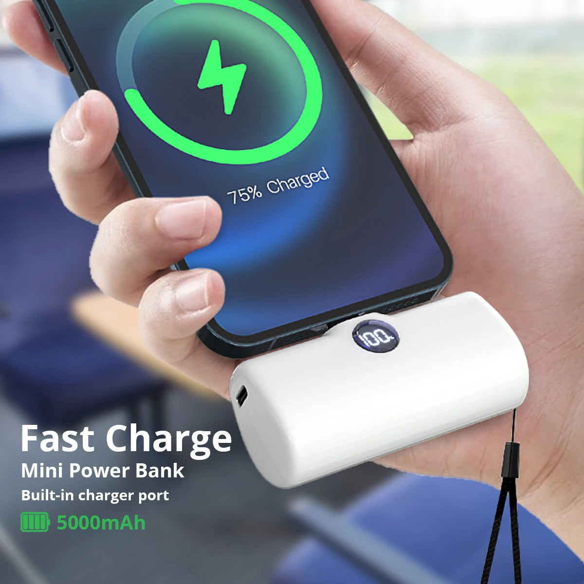 Compact Fast Charging Portable Power Bank with LED Display