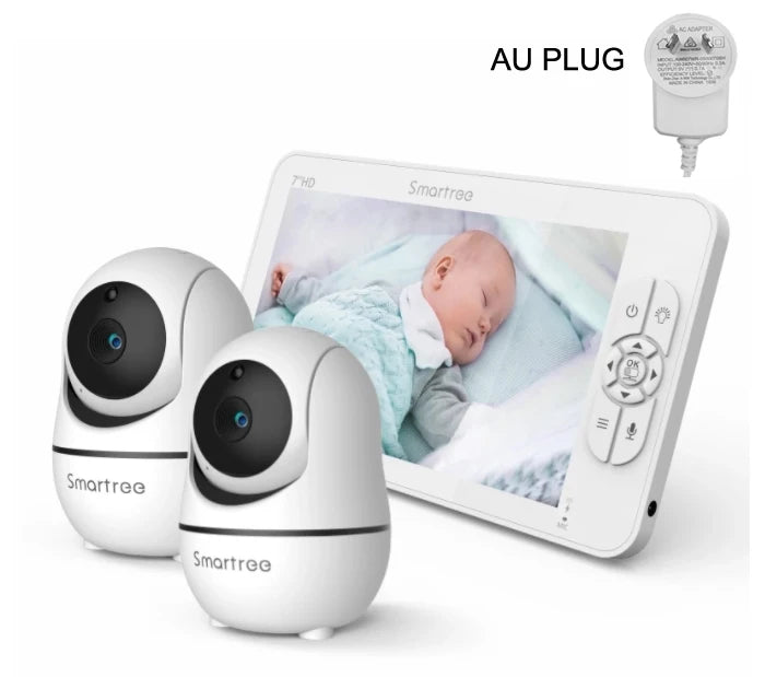 Split Screen Video Baby Monitor with Dual Cameras and Remote Control