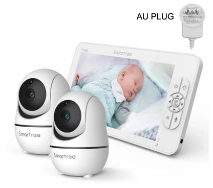 Split Screen Video Baby Monitor with Dual Cameras and Remote Control