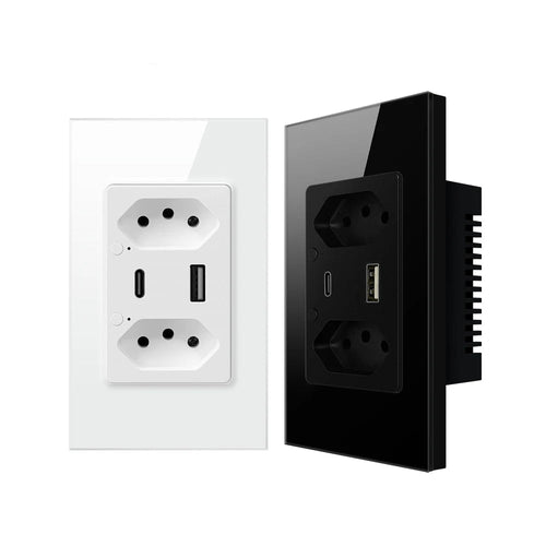 Smart Wall Socket with USB Fast Charging and Voice Control