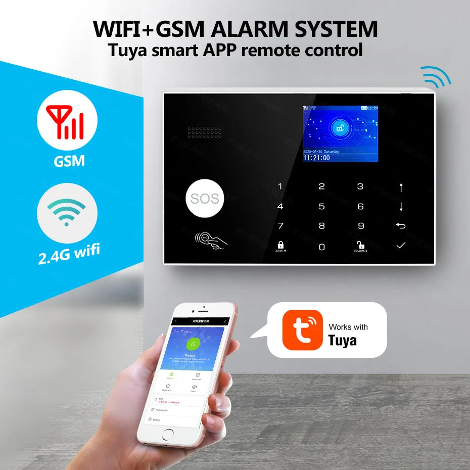 KERUI G30 DIY Home Alarm System Kit Smart Life APP Control Alarm Host with Motion Detector, Door Sensor, Siren Wireless Burglar - Home Smart Direct