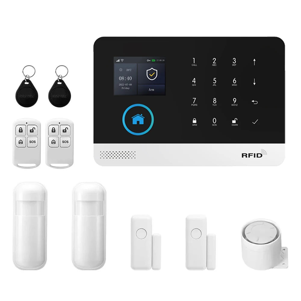 PGST WiFi 4G Tuya Smart Life Home Alarm Security System Set Kit Alexa Automation Alarm Security Protection Door Motion Detector - Home Smart Direct