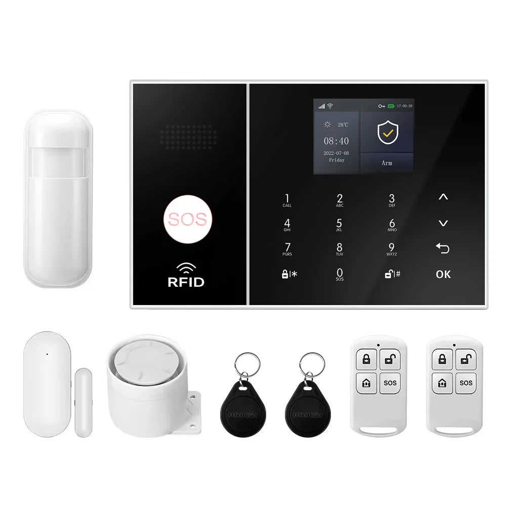 PGST WiFi 2G GSM Tuya Smart Life Home Alarm Security System Kit Alexa Automation Alarm Security Protection Door Motion Sensor - Home Smart Direct