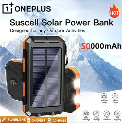 Solar Power Bank Portable Charger with Light for Outdoor Use