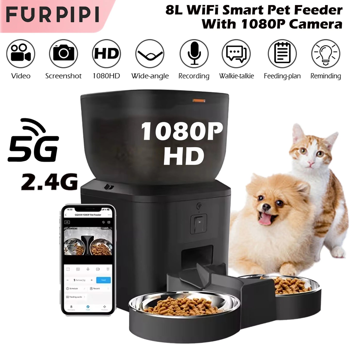 Automatic Cat Feeder with Camera and Voice Recorder