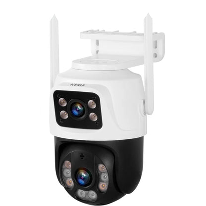 KERUI Outdoor Wireless 6MP Dual Lens WiFi IP Camera Home Security CCTV Video Surveillance Human Detect Dual Screen Icsee - Home Smart Direct