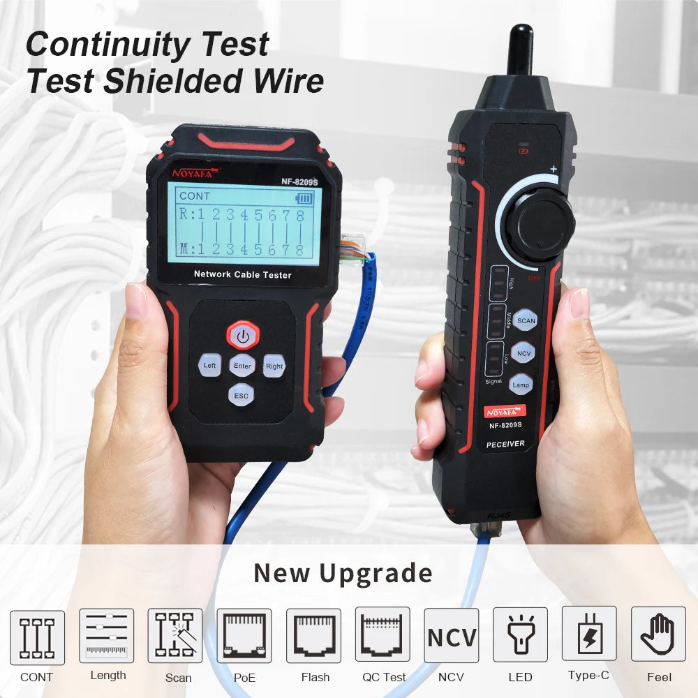 NOYAFA NF-8209S LAN Cable Tracker Measure Length Wiremap Tester