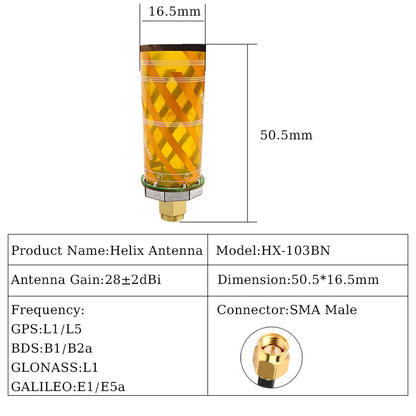 Embedded Helix GNSS Antenna for UAV Flight Control