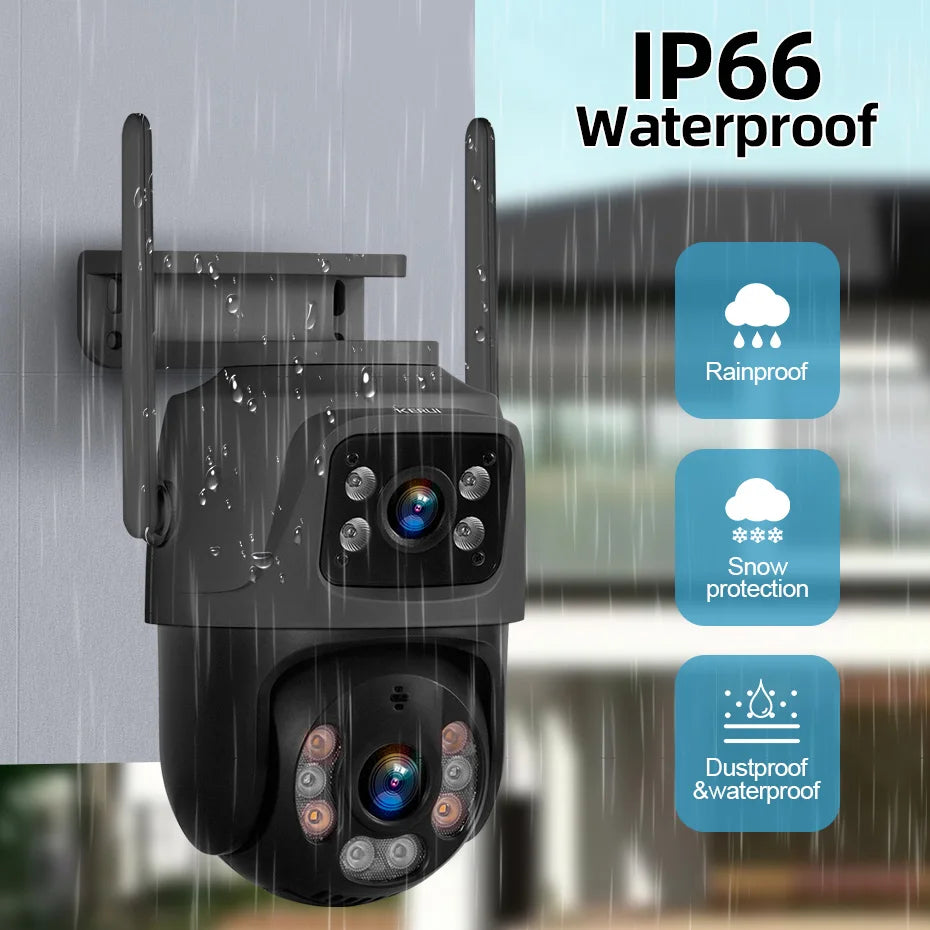 KERUI 6MP HD PTZ WiFi IP Camera Outdoor Wireless Dual Lens Camera Onvif Home Security Surveillance CCTV Video Human Detect Icsee - Home Smart Direct