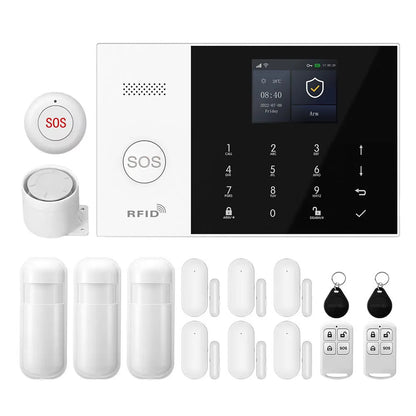 PGST 4G WiFi Smart Life Alarm Security System Kit Set Tuya Alexa Home Automation Alarm Security Protection Door Motion Detector - Home Smart Direct