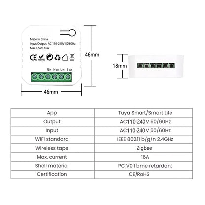 Smart Zigbee Socket Switch Module with Energy Monitor