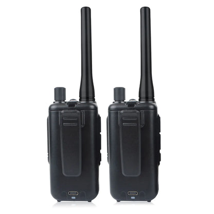 Compact Dual PTT Walkie Talkie Set with Air Band Reception