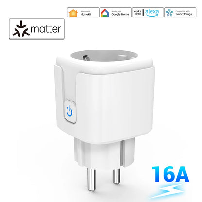 Matter WiFi Smart Socket with App and Voice Control