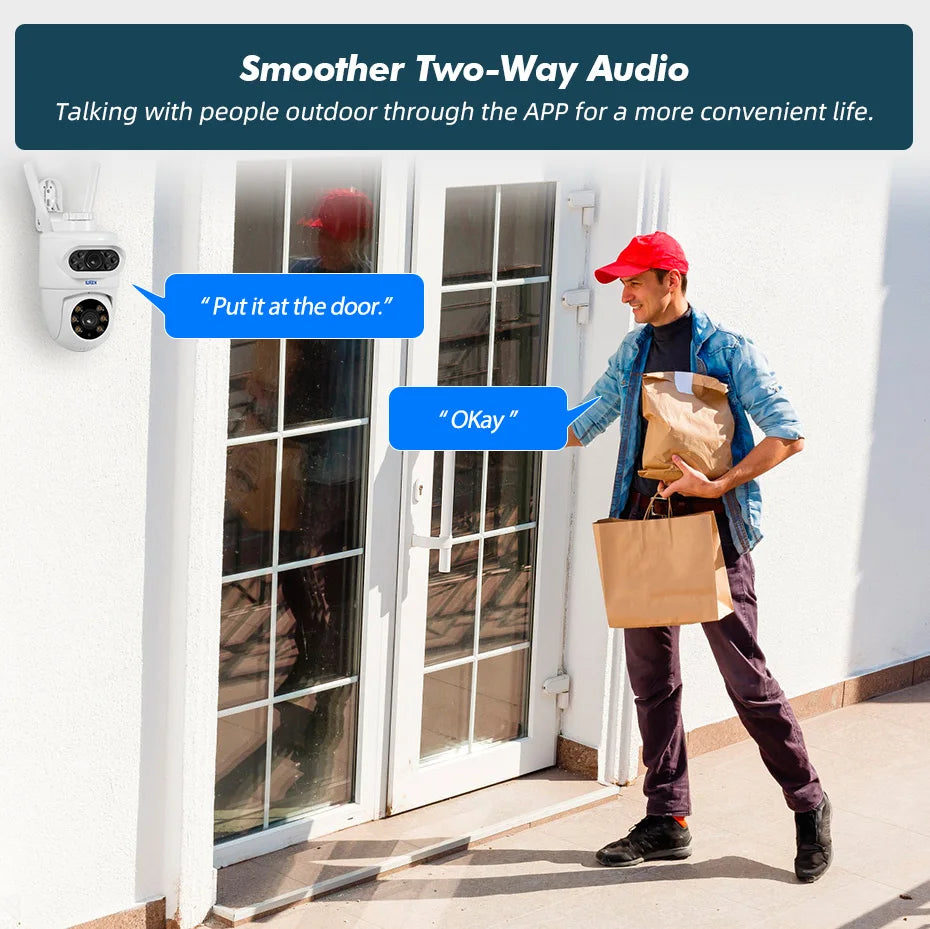 KERUI 10MP 5K PTZ IP Camera for Outside Tuya Smart 5K Dual Lens Outdoor Camera Security Night Vision Waterproof Motion Detection - Home Smart Direct