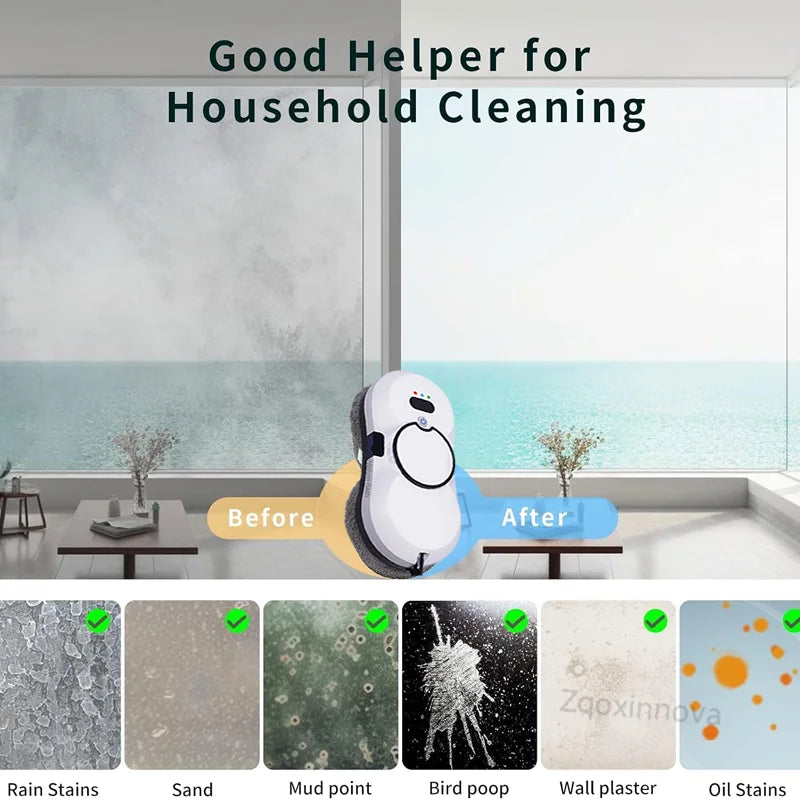 Smart Window Cleaning Robot with Auto Cleaning System