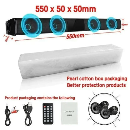 Wireless Bluetooth Sound Bar Wall Mounted Home Theater Speaker - Home Smart Direct