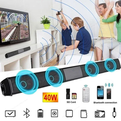 Wireless Bluetooth Sound Bar Wall Mounted Home Theater Speaker - Home Smart Direct