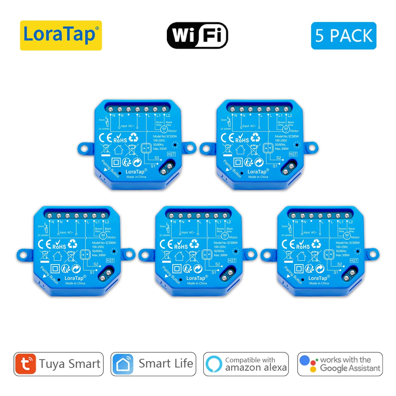 Tuya Smart Life WiFi Blind Curtain Switch Module for Rolling Shutter Google Home Alexa Voice Control App Timer DIY LoraTap - Home Smart Direct