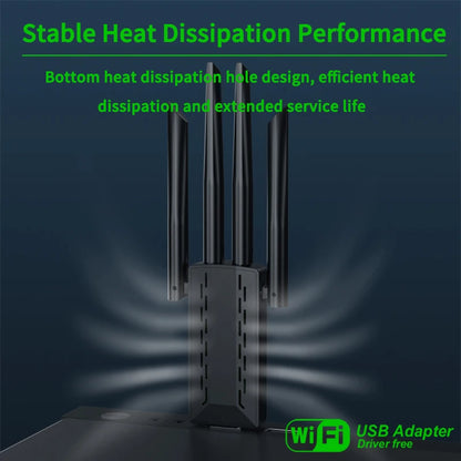 1200Mbps Dual Band USB WiFi Adapter Wireless Card with 4 Antennas for PC Laptop