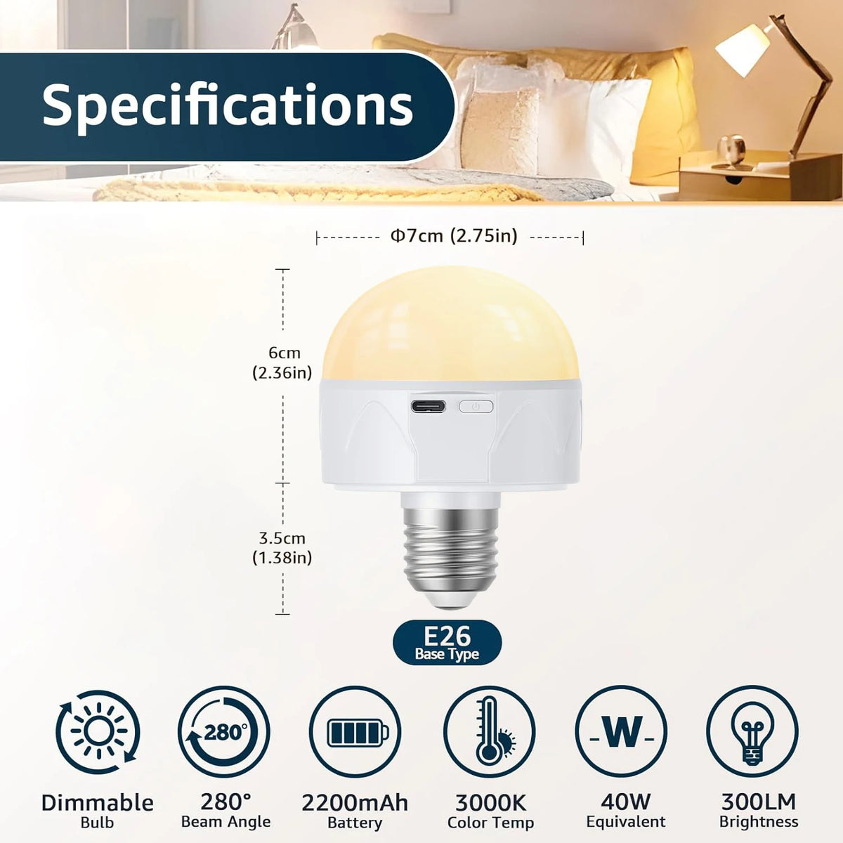 Removable Bulb Magnetic Detachable Emergency LED Bulb with Remote RGB USB – Saints ...