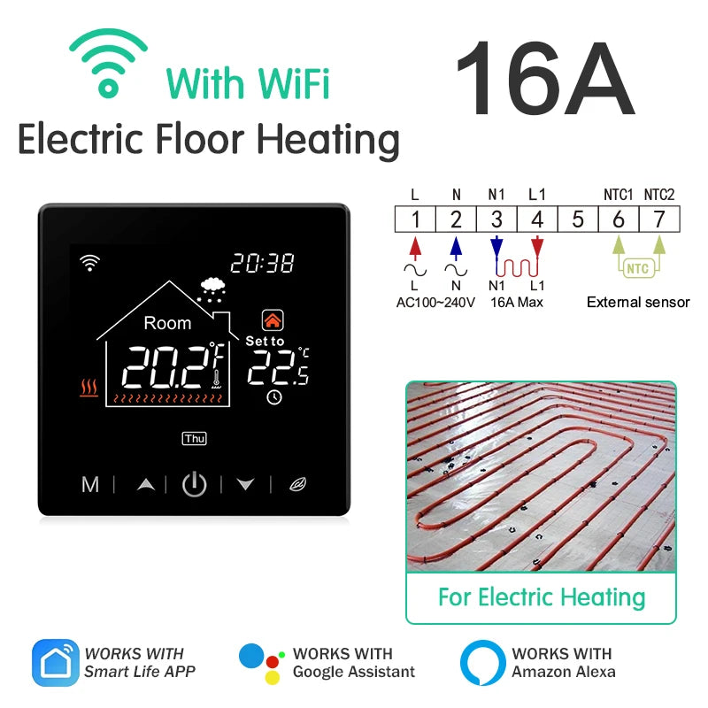 Smart Thermostat WiFi Controller for Heating and Boiler